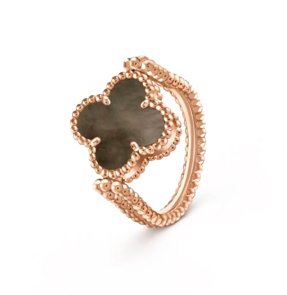 [Perla Lux]CLOVER RIVERSIBLE GREY MOP RING