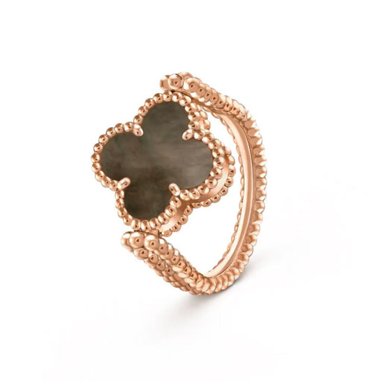 [Perla Lux]CLOVER RIVERSIBLE GREY MOP RING