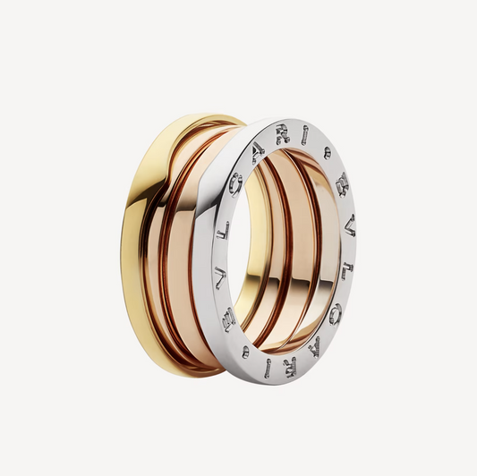 [Perla Lux]ZERO 1 THREE-BAND ROSE WHITE AND YELLOW RING