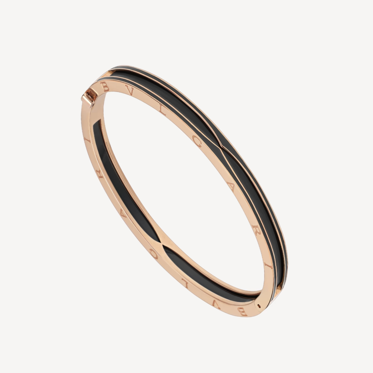 [Perla Lux]ZERO 1 PINK GOLD WITH MATTE BLACK CERAMIC BRACELET