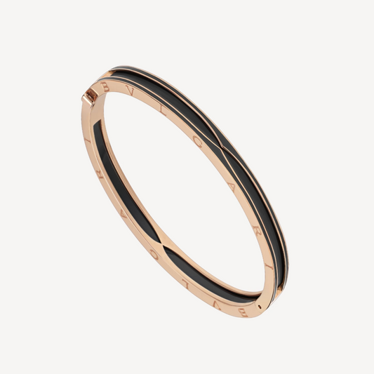 [Perla Lux]ZERO 1 PINK GOLD WITH MATTE BLACK CERAMIC BRACELET