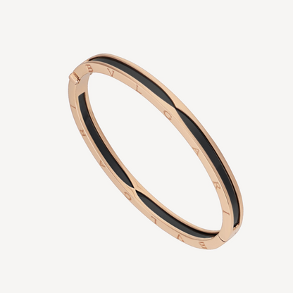 [Perla Lux]ZERO 1 PINK GOLD WITH BLACK CERAMIC BRACELET