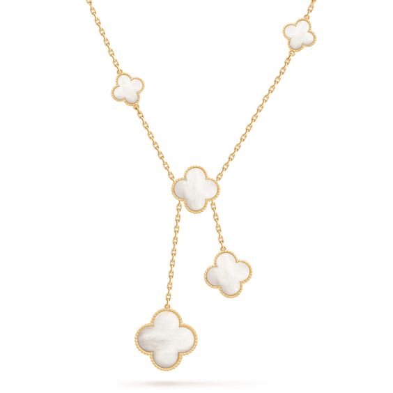 [Perla Lux]CLOVER MOTHER OF PEARL NECKLACE 6 MOTIF