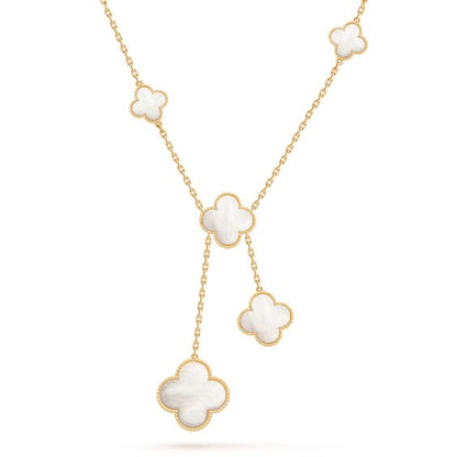 [Perla Lux]CLOVER MOTHER OF PEARL NECKLACE 6 MOTIF