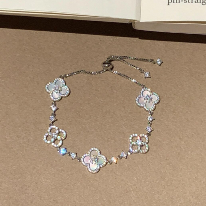 [Perla Lux]CLOVER 5 MOTIF PINK BLUE RED WHITE BRACELET