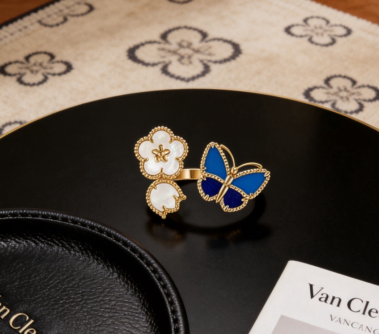 [Perla Lux]LUCKY 3 MOTIF GOLD RING