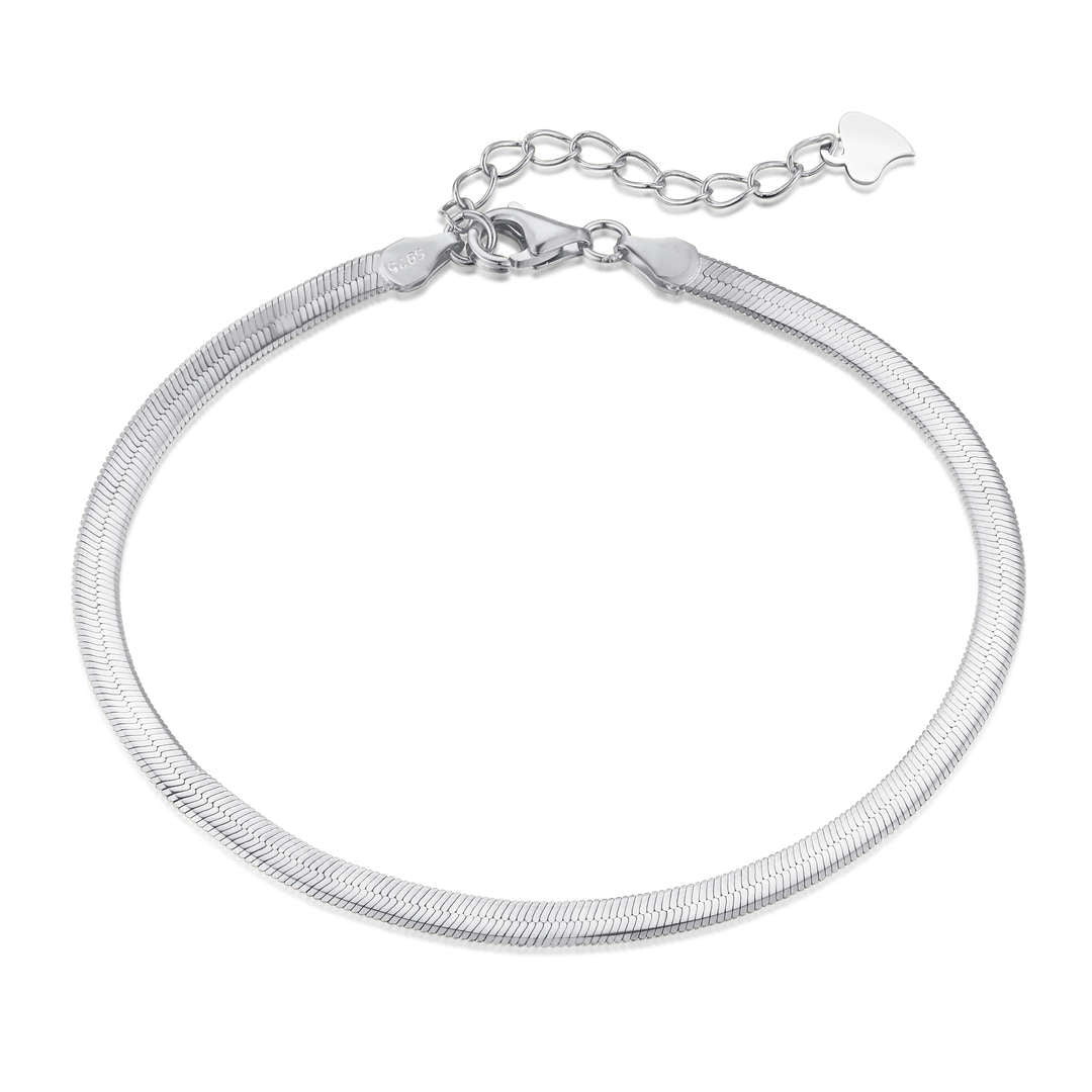 [Perla Lux]Flat Snake Bone Chain Blade Necklace