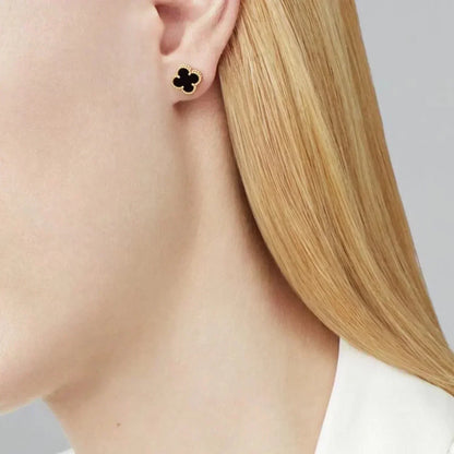 [Perla Lux]CLOVER MINI 9.5MM BLACK MOP EARRINGS