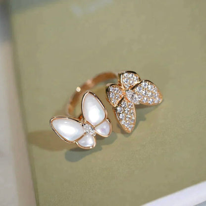 [Perla Lux]TWIN BUTTERFLY DIAMOND MOP RING