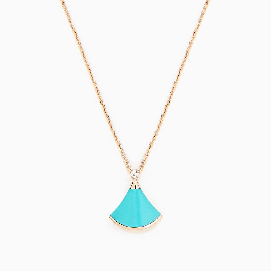 [Perla Lux]DREAM NECKLACE TURQUOISE PINK GOLD