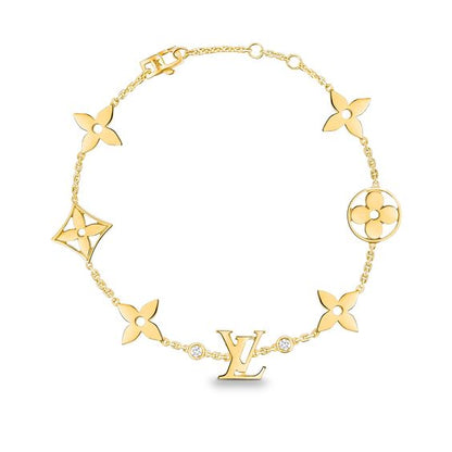 [Perla Lux]STAR AND SUN 7 MOTIFS GOLD BRACELET