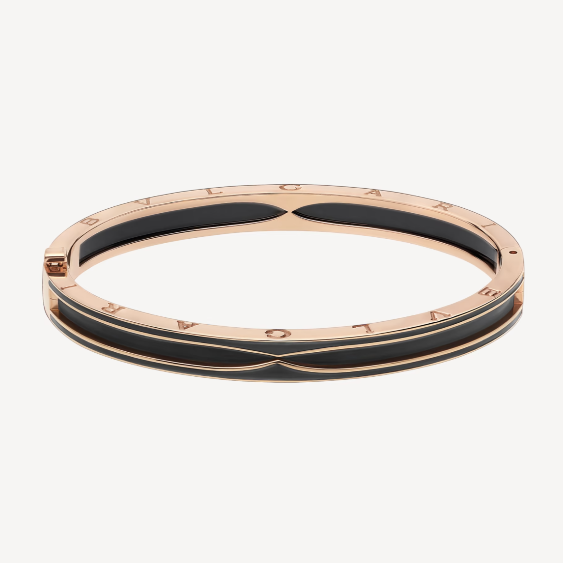 [Perla Lux]ZERO 1 PINK GOLD WITH MATTE BLACK CERAMIC BRACELET