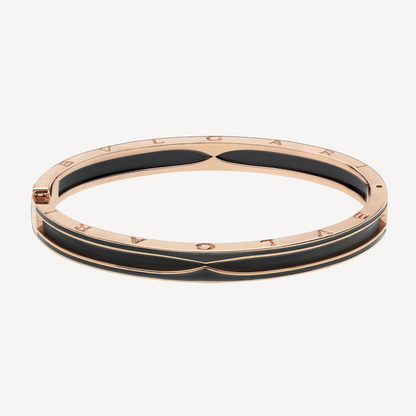 [Perla Lux]ZERO 1 PINK GOLD WITH MATTE BLACK CERAMIC BRACELET