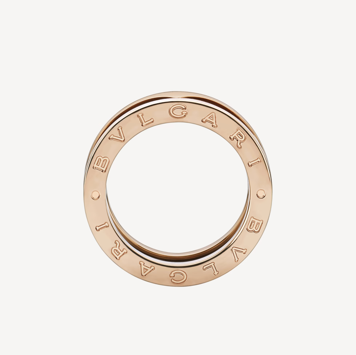 [Perla Lux]ZERO 1 TWO-BAND LOOPS AND BLACK CERAMIC PINK GOLD RING