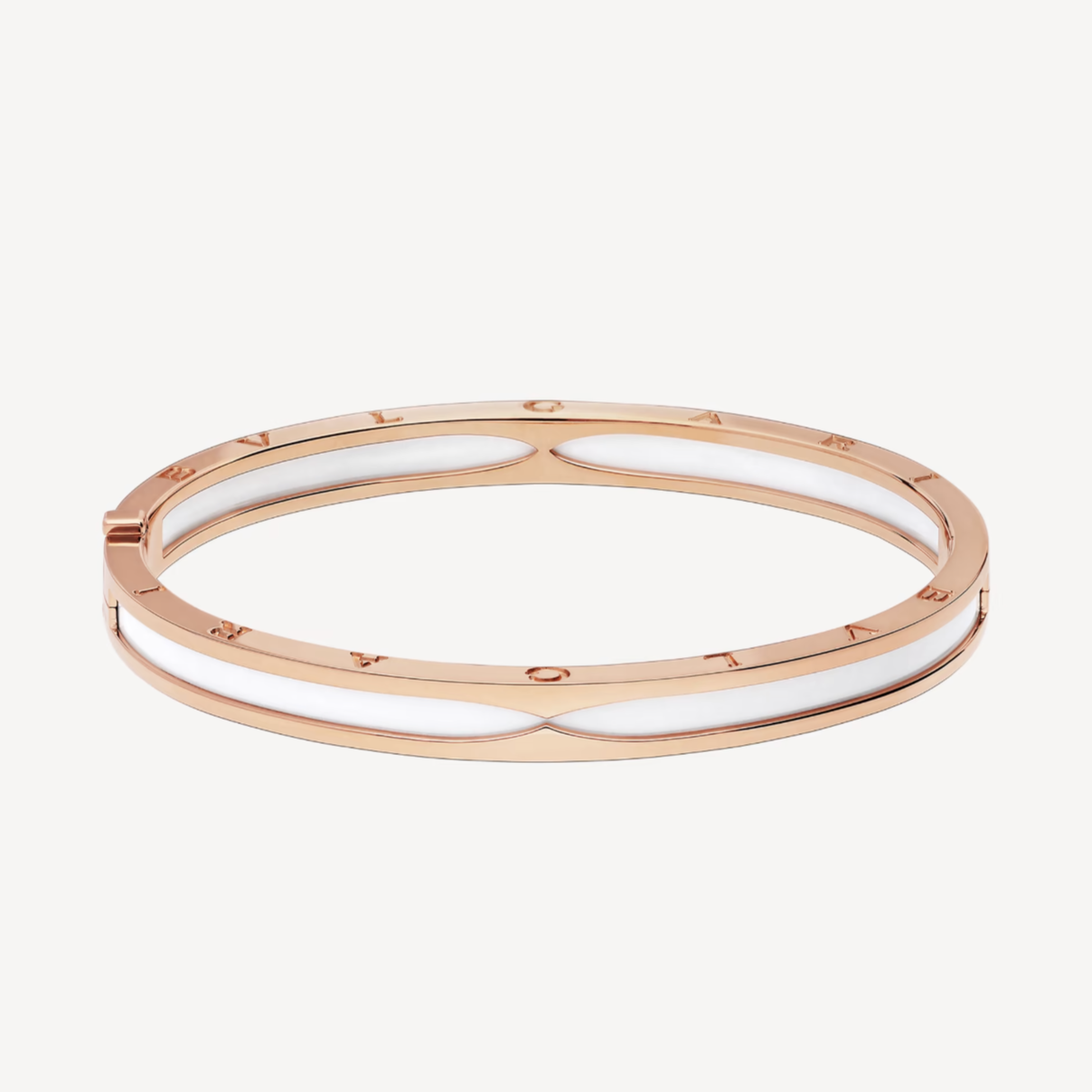 [Perla Lux]ZERO 1 PINK GOLD WITH WHITE CERAMIC BRACELET