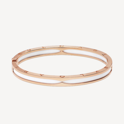 [Perla Lux]ZERO 1 PINK GOLD WITH WHITE CERAMIC BRACELET