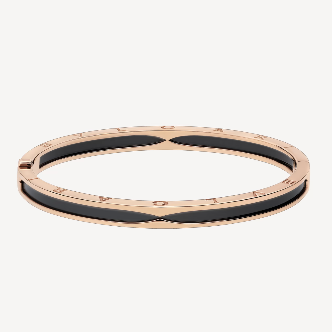 [Perla Lux]ZERO 1 PINK GOLD WITH BLACK CERAMIC BRACELET