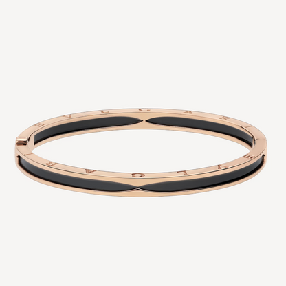 [Perla Lux]ZERO 1 PINK GOLD WITH BLACK CERAMIC BRACELET