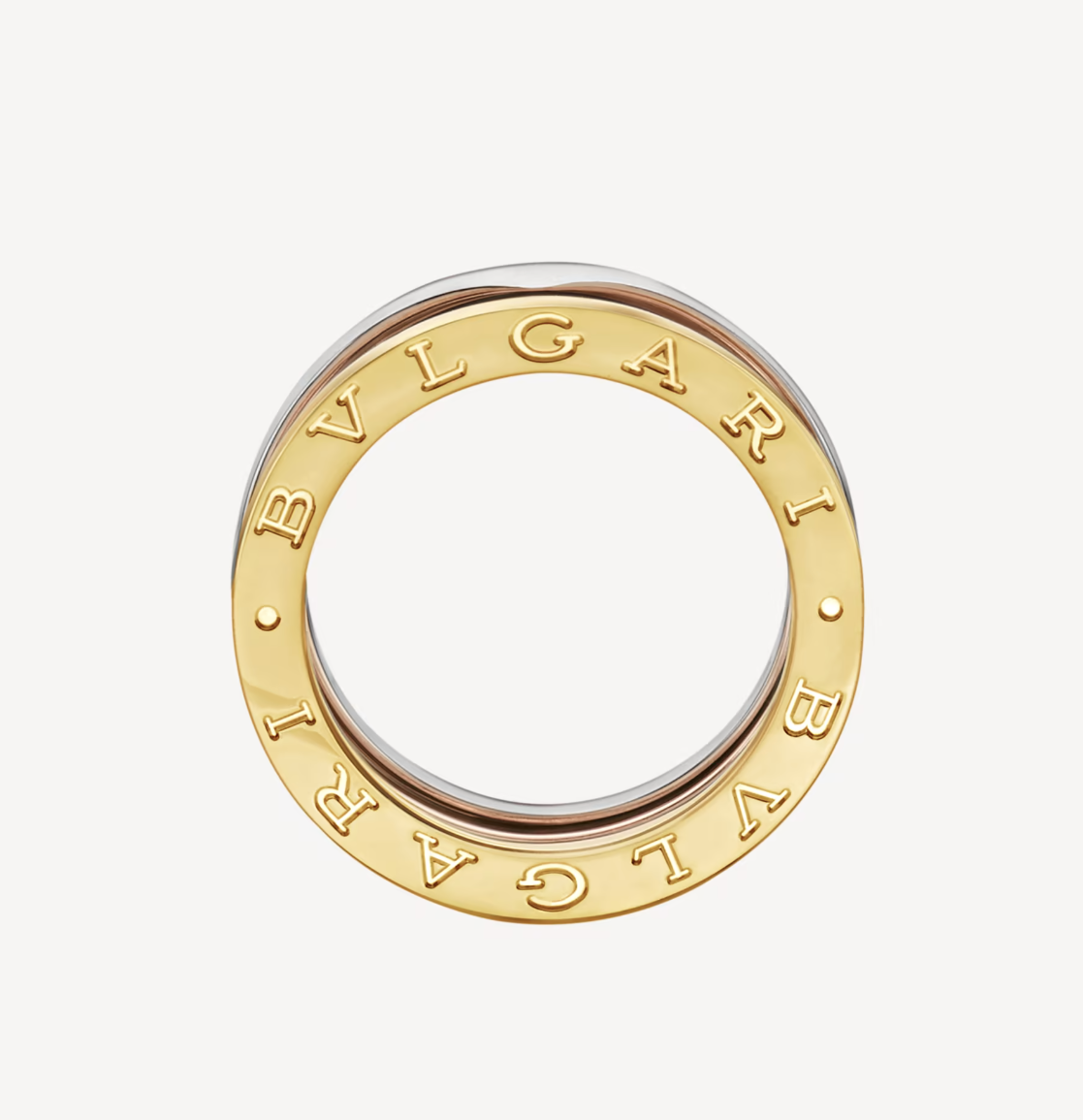 [Perla Lux]ZERO 1 THREE-BAND ROSE WHITE AND YELLOW RING