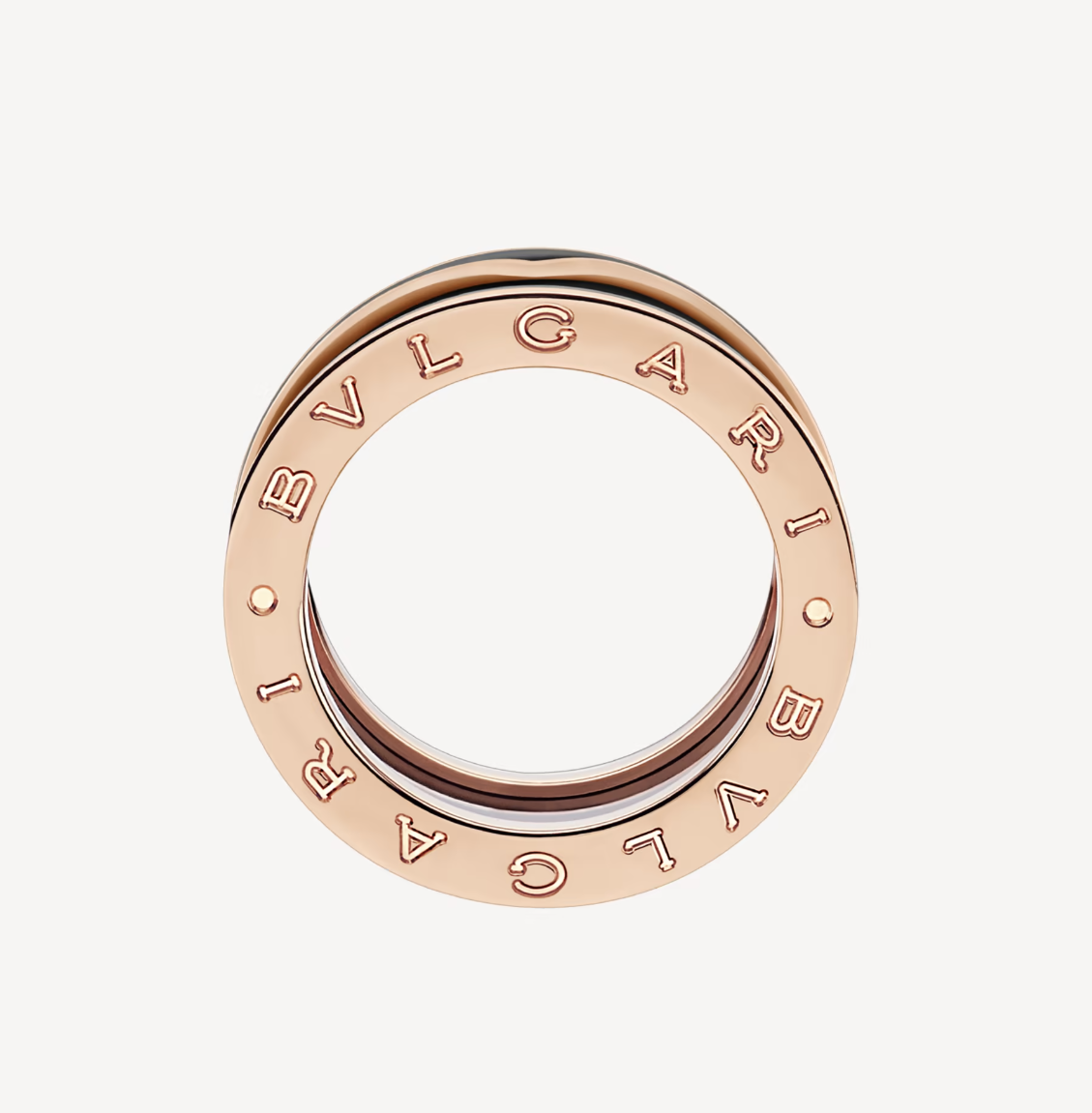 [Perla Lux]ZERO 1 TWO-BAND WITH MATTE BLACK CERAMIC PINK GOLD RING