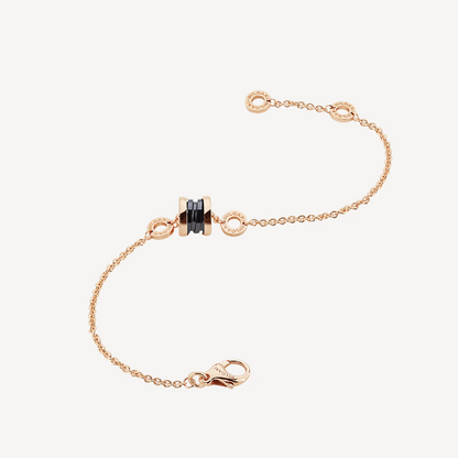 [Perla Lux]ZERO 1 SOFT PINK GOLD AND BLACK CERAMIC BRACELET