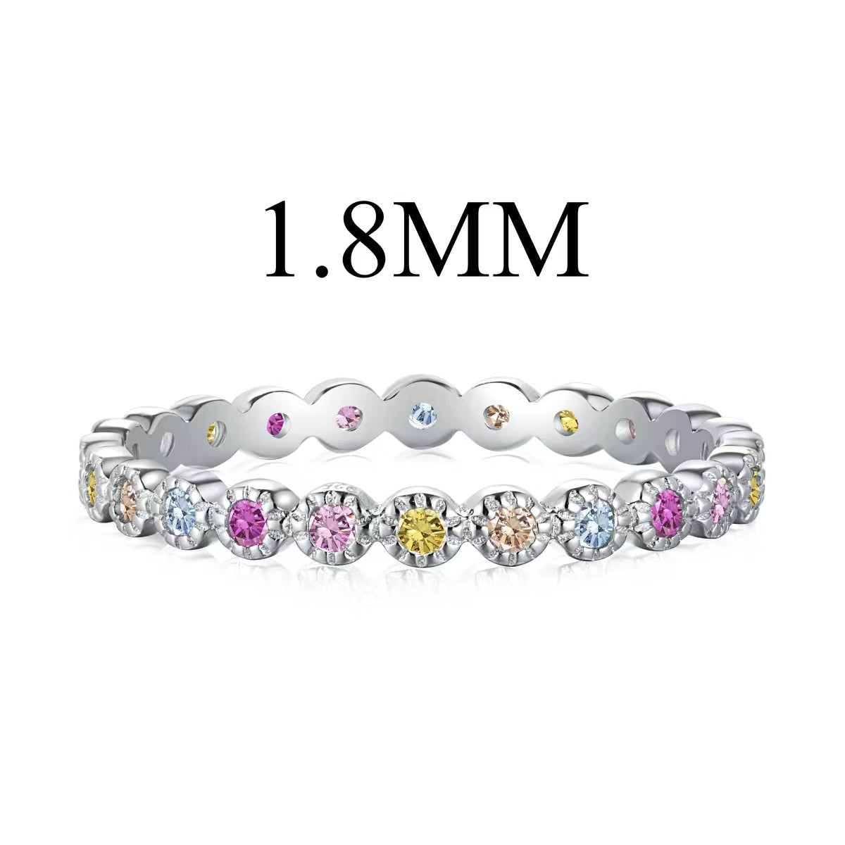 [Perla Lux]Unique Scintillating Round Cut Daily Ring
