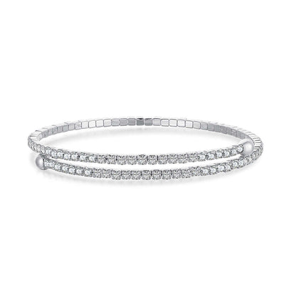 [Perla Lux]Row of Diamonds Round Fashion Bracelet