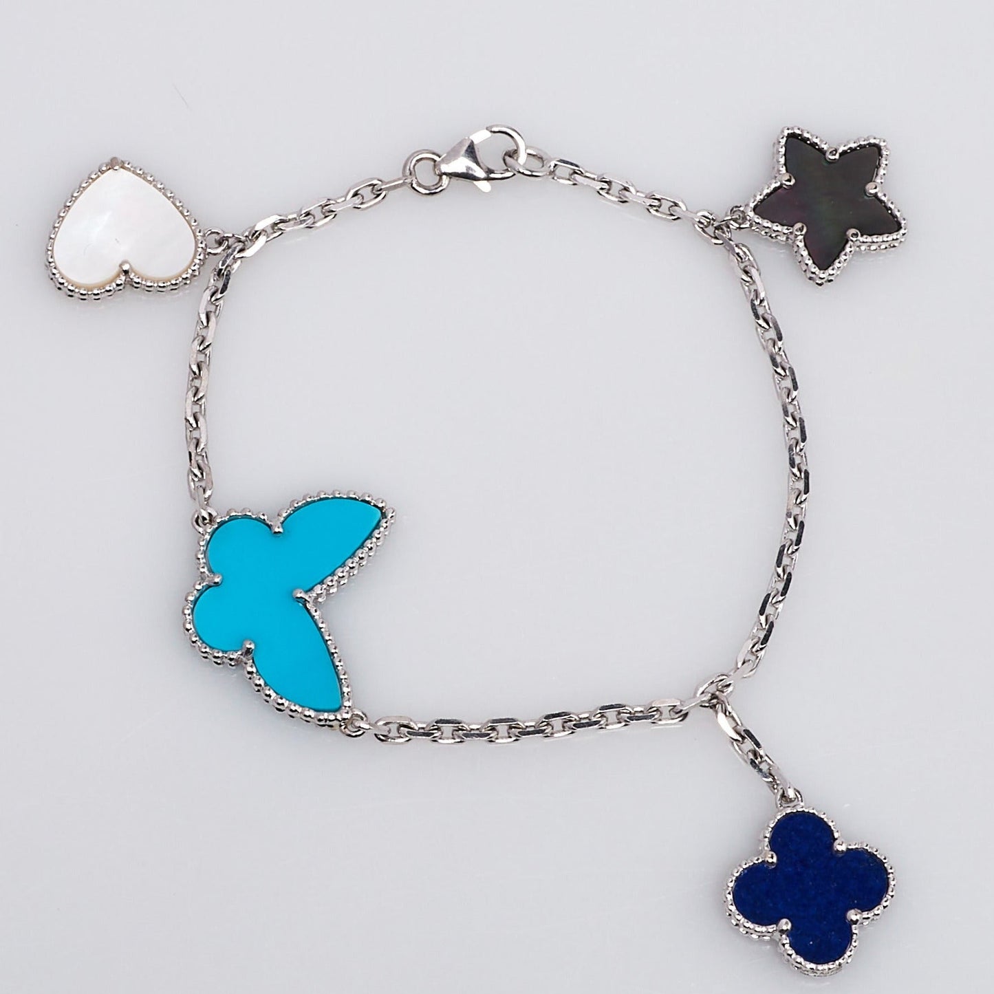 [Perla Lux]LUCKY SPRING SILVER BRACELET 4 MOTIF