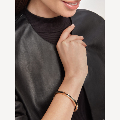 [Perla Lux]ZERO 1 PINK GOLD WITH BLACK CERAMIC BRACELET