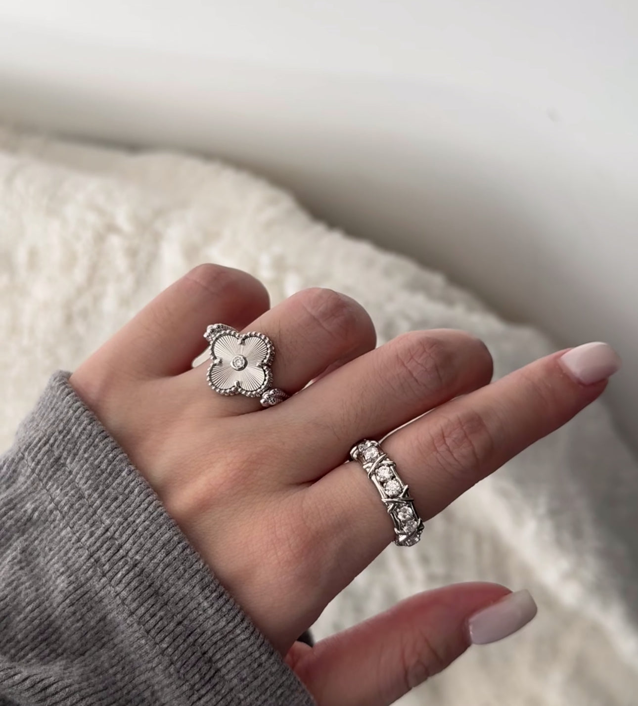 [Perla Lux]CLOVER RIVERSIBLE SLIVER RING