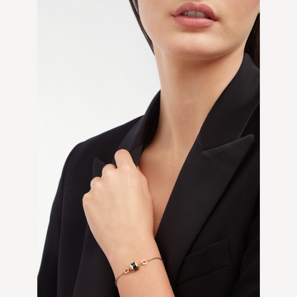 [Perla Lux]ZERO 1 SOFT PINK GOLD AND BLACK CERAMIC BRACELET