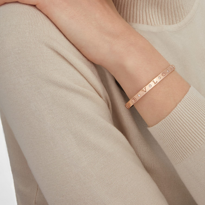 [Perla Lux]ZERO 1 PINK GOLD 12 DIAMONDS BRACELET