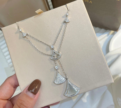 [Perla Lux]DREAM NECKLACE WHITE MOP FULL DIAMOND