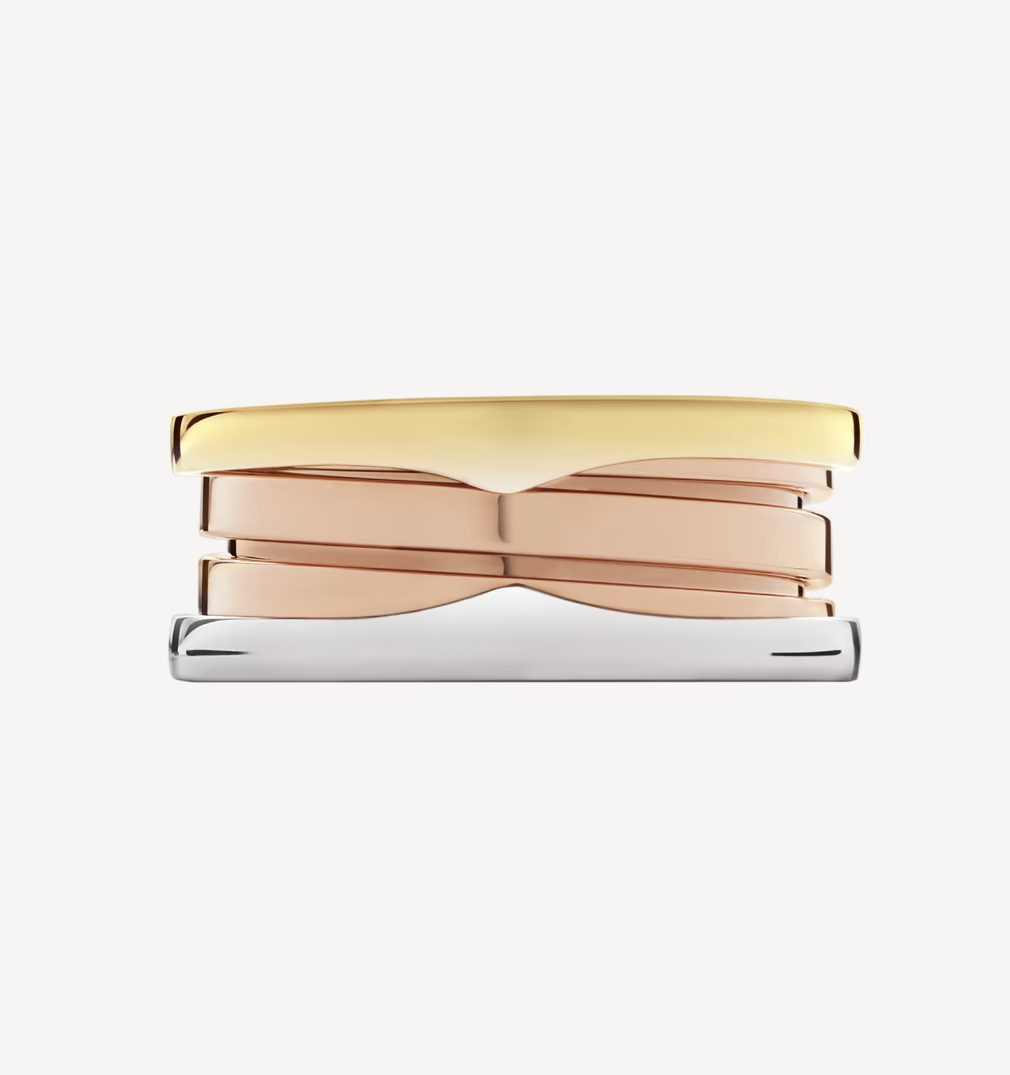 [Perla Lux]ZERO 1 THREE-BAND ROSE WHITE AND YELLOW RING