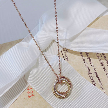 [Perla Lux]TRINITY NECKLACE GOLD  DIAMONDS