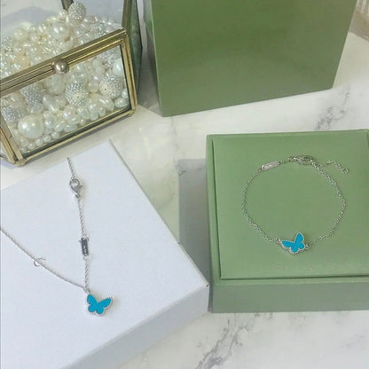 [Perla Lux]BUTTERFLY TURQUOISE BUTTERFLY BRACELET SILVER