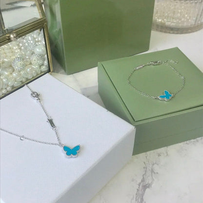 [Perla Lux]BUTTERFLY TURQUOISE BUTTERFLY BRACELET SILVER