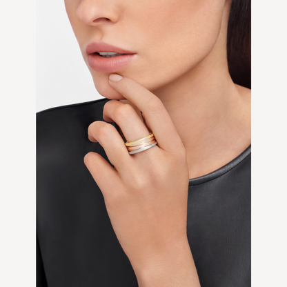 [Perla Lux]ZERO 1 THREE-BAND ROSE WHITE AND YELLOW RING