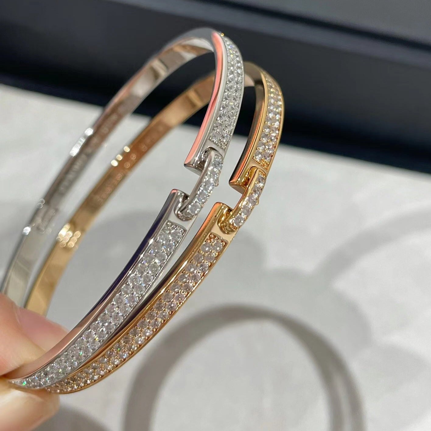 [Perla Lux]LIENS VIDENCE DIAMOND PAVED BRACELET