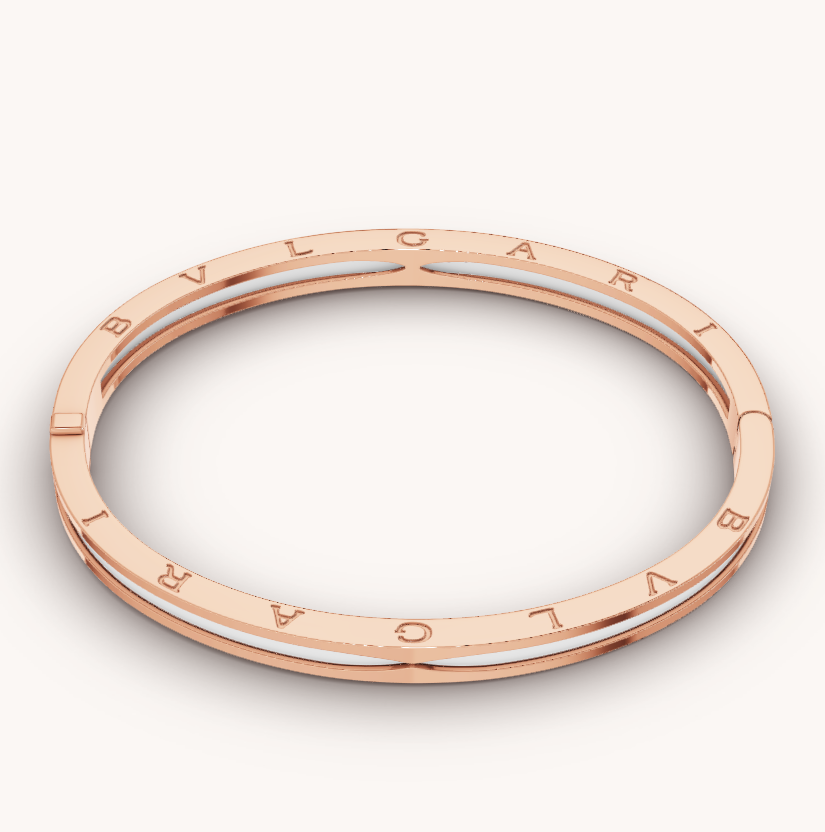 [Perla Lux]ZERO 1 PINK GOLD WITH WHITE CERAMIC BRACELET