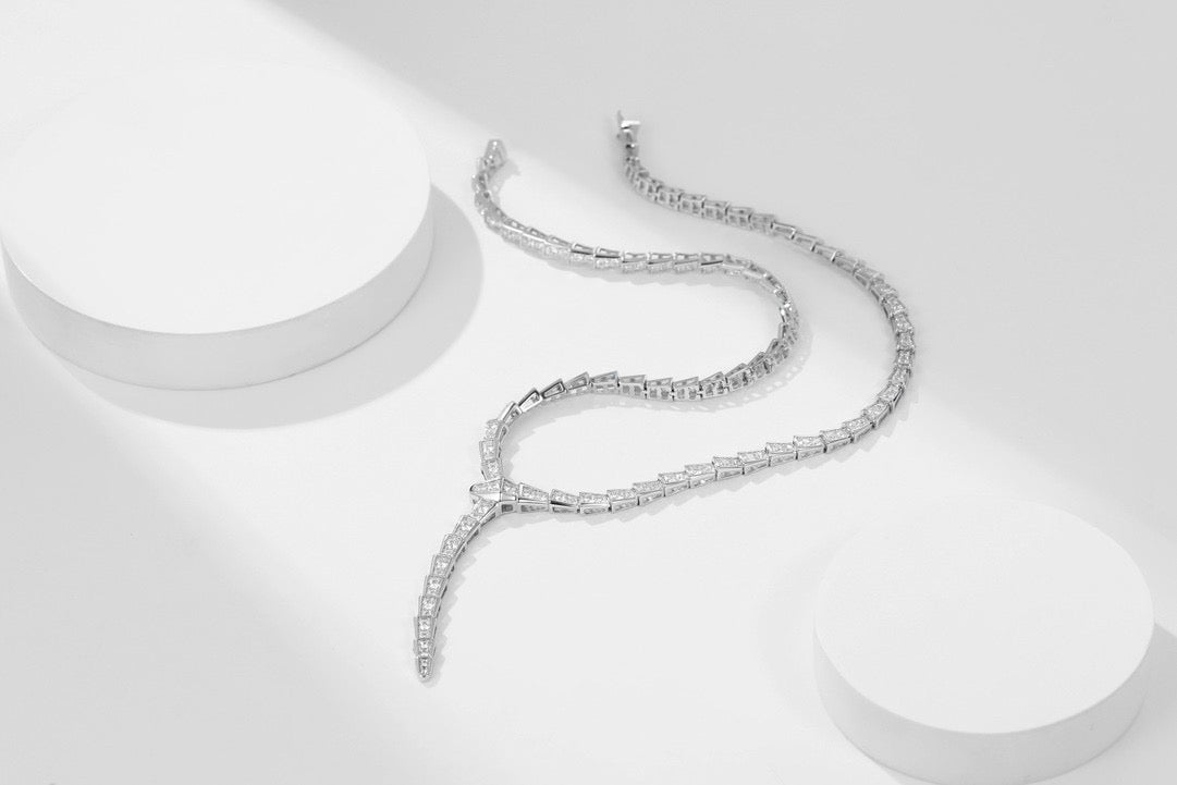 [Perla Lux]SERPENTI NECKLACE SILVER DIAMOND
