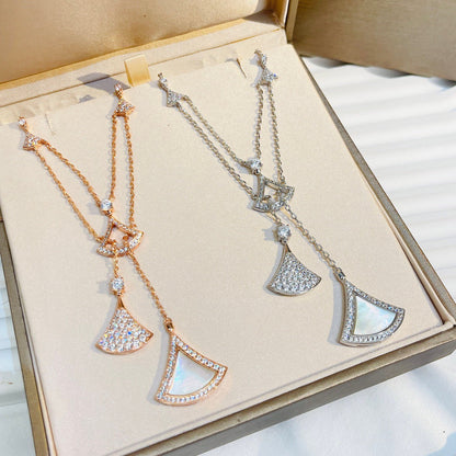 [Perla Lux]DREAM NECKLACE WHITE MOP FULL DIAMOND