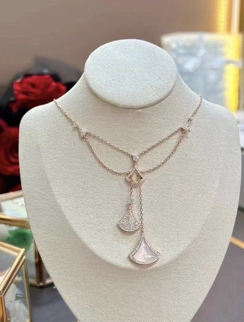 [Perla Lux]DREAM NECKLACE WHITE MOP FULL DIAMOND