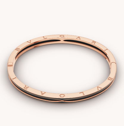 [Perla Lux]ZERO 1 PINK GOLD WITH MATTE BLACK CERAMIC BRACELET