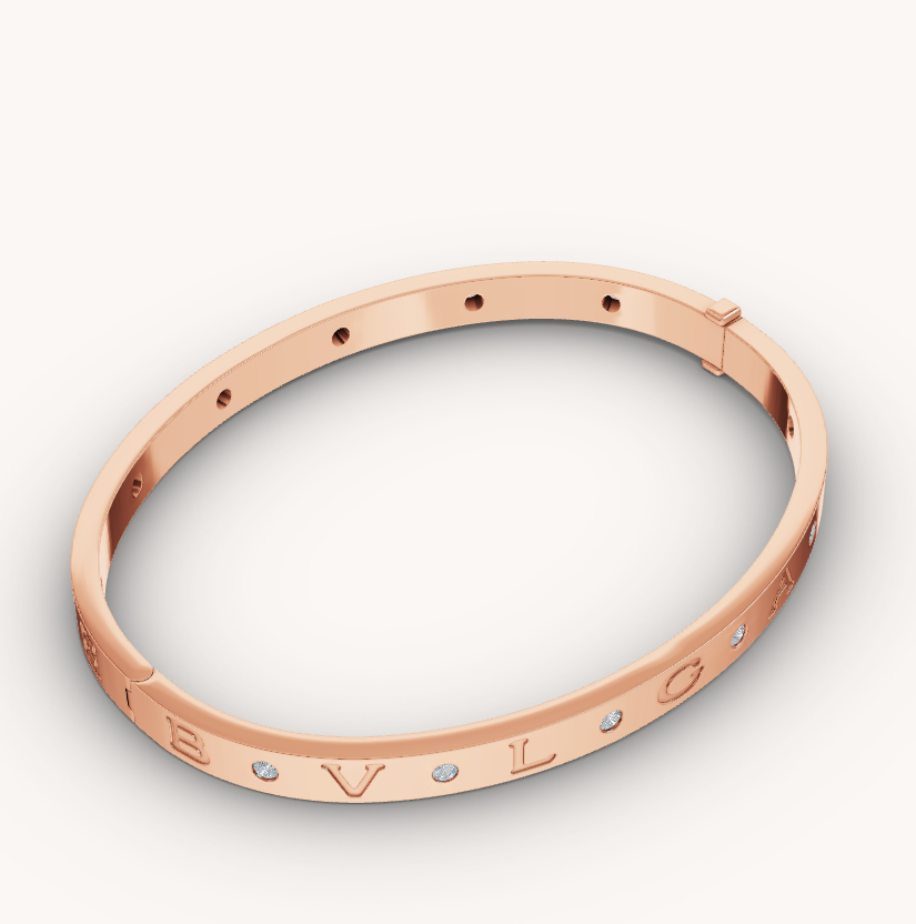 [Perla Lux]ZERO 1 PINK GOLD 12 DIAMONDS BRACELET