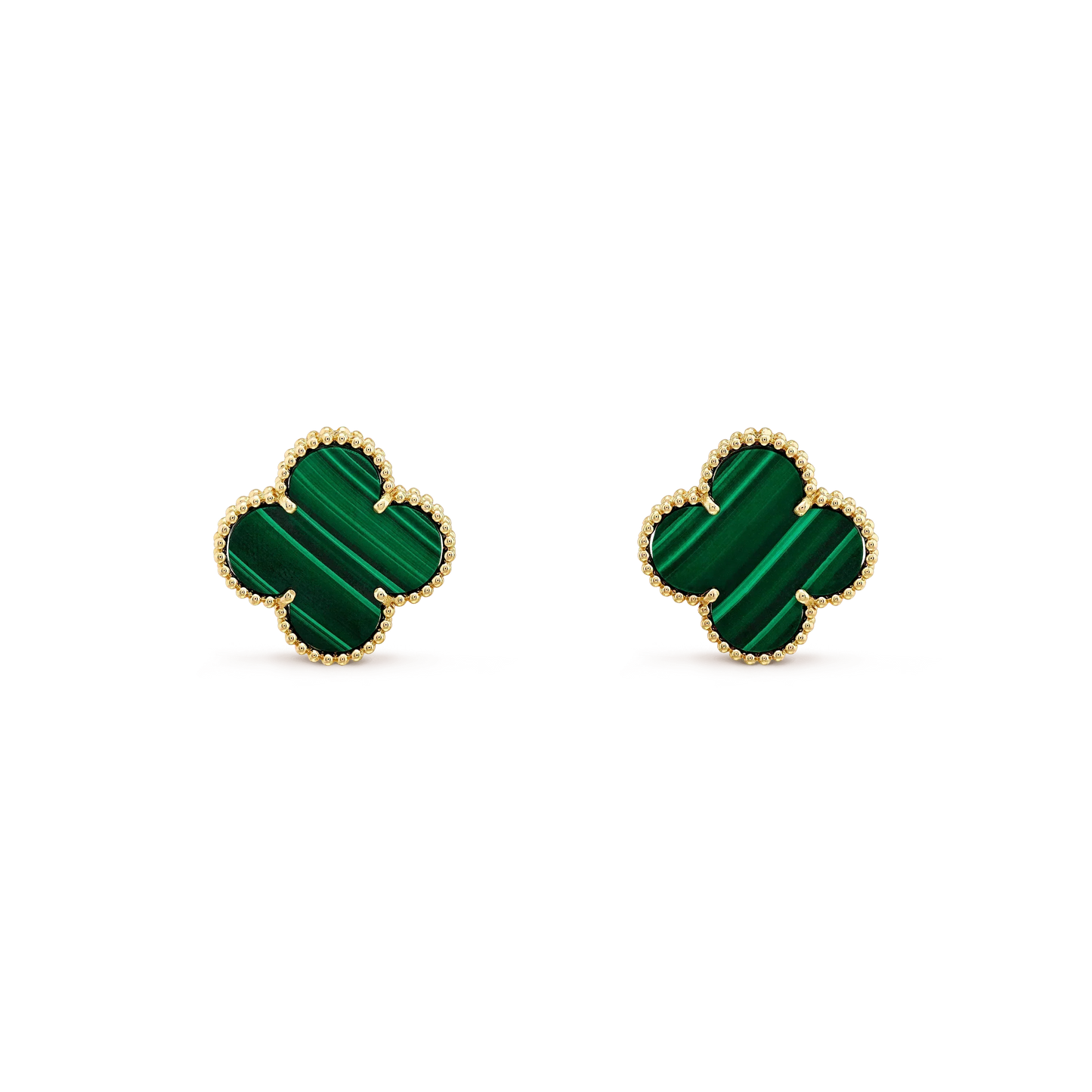 [Perla Lux]CLOVER MINI 9.5MM MALACHITE  EARRINGS
