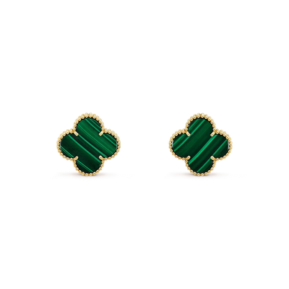 [Perla Lux]CLOVER MINI 9.5MM MALACHITE  EARRINGS