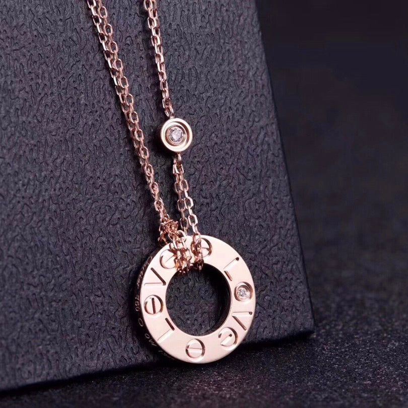[Perla Lux]LOVE NECKLACE 16MM 2 DIAMONDS