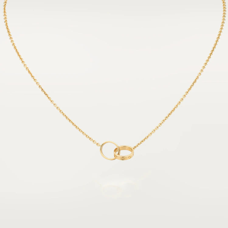 [Perla Lux]LOVE NECKLACE DOUBLE RING GOLD