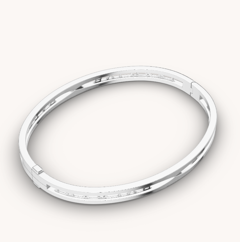 [Perla Lux]ZERO 1 SPIRAL LOGO SILVER BRACELET